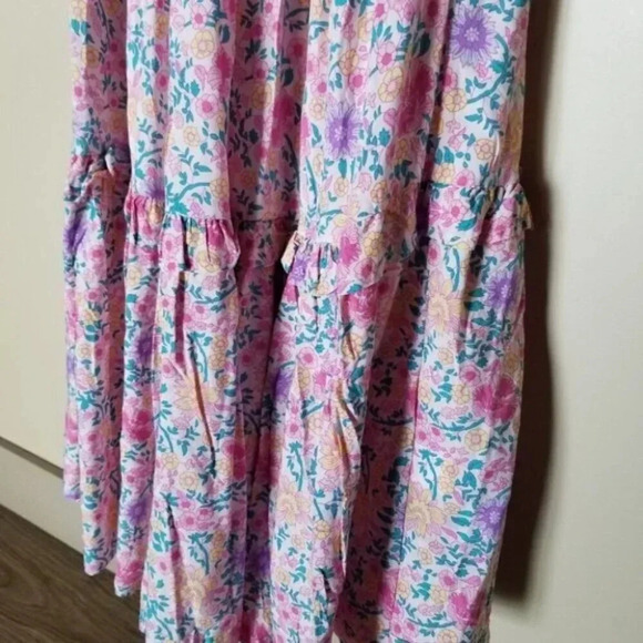 Abel the Label Pink Purple Floral Romance Off the Shoulder Maxi Dress XS - Picture 7 of 14